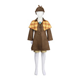 Kids Children Game Princess Peach: Showtime! (2024) Detective Peach Brown Outfits Cosplay Costume Halloween Carnival Suit